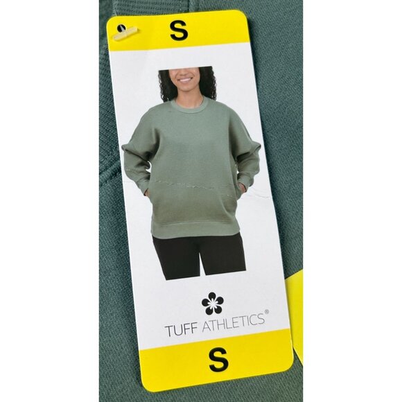 Tuff Athletics Crew Neck Sweatshirt Women Small Green Cotton Blend New With Tags - Picture 9 of 9